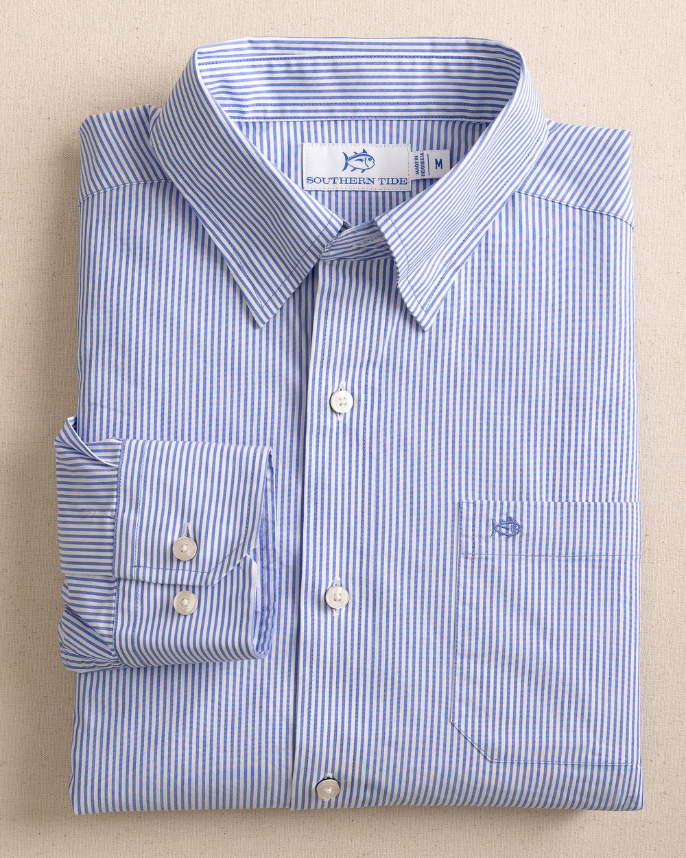 Southern Tide Cobalt Blue Chs Granby Stripe Sportshirt
