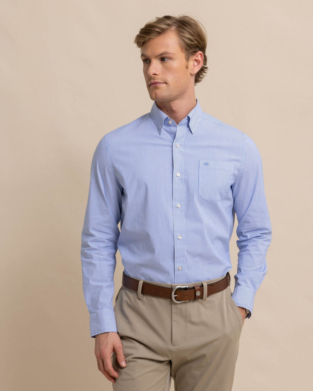 Southern Tide Cobalt Blue Chs Granby Stripe Sportshirt