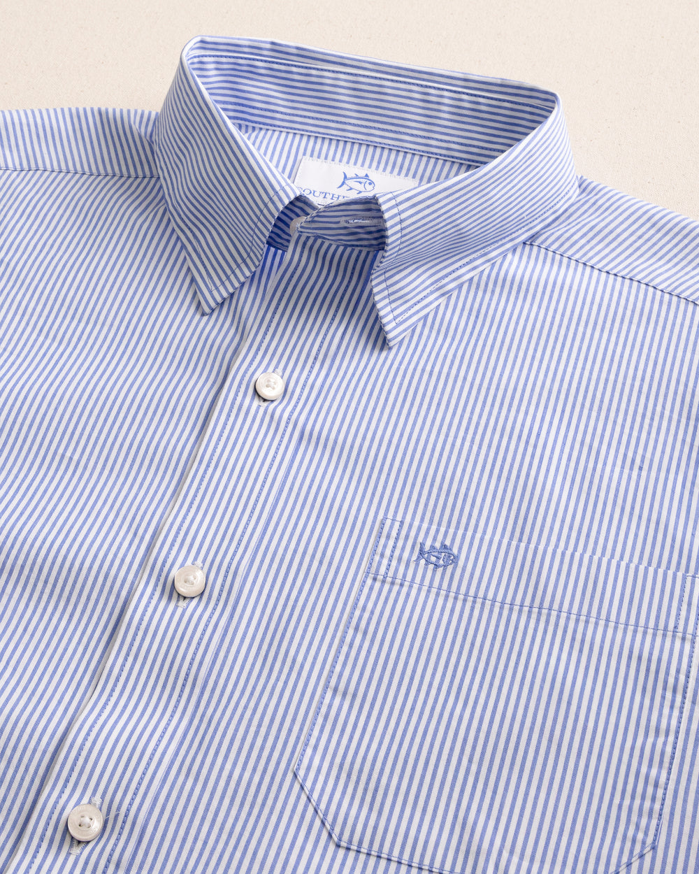 Southern Tide Cobalt Blue Chs Granby Stripe Sportshirt