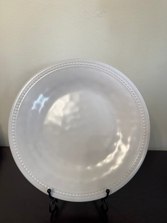 Melamine Beaded White Large Plate