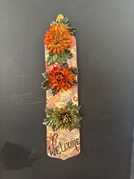 Fall Flowers Welcome Sign