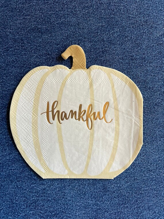 "Thankful" Pumpkin Cocktail Napkin