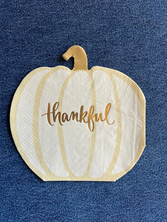 "Thankful" Pumpkin Cocktail Napkin