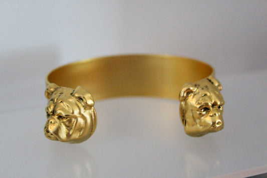Yochi Gold Bulldog Cuff Bracelet