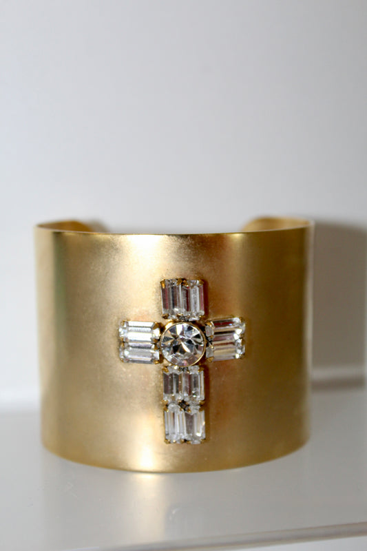 Yochi Cuff Bracelet with Cross