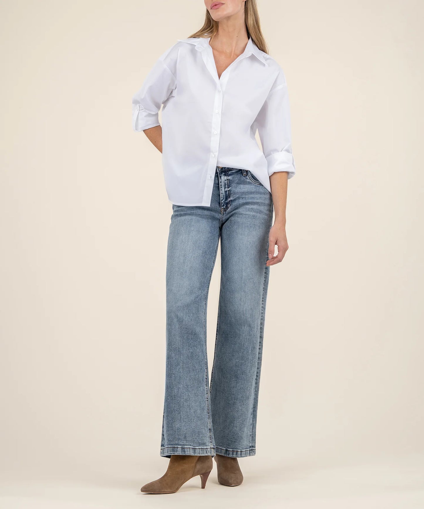 Kut White button up Top