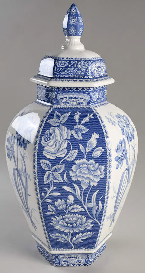 Blue Italian Lidded Vase