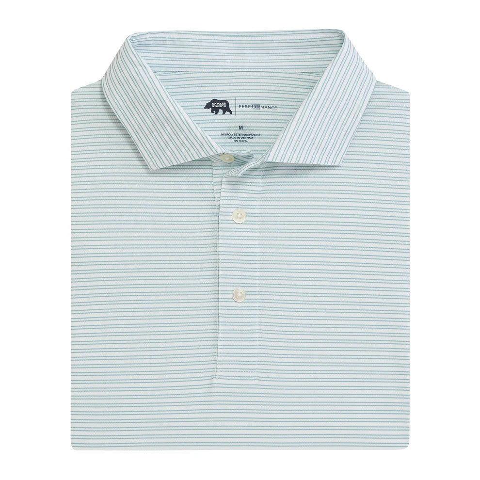 Onward Reserve Pairing Stripe Performance Pique Polo - Aquifer