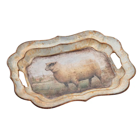 Vintage Sheep Serving Tray – Modern Farmer Collection