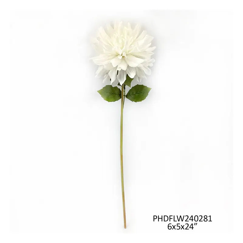 Fresh Touch White Dahlia Stem – 24"