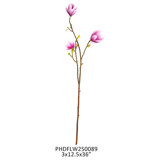 Real Touch Blush Saucer Magnolia Stem – 35.5"