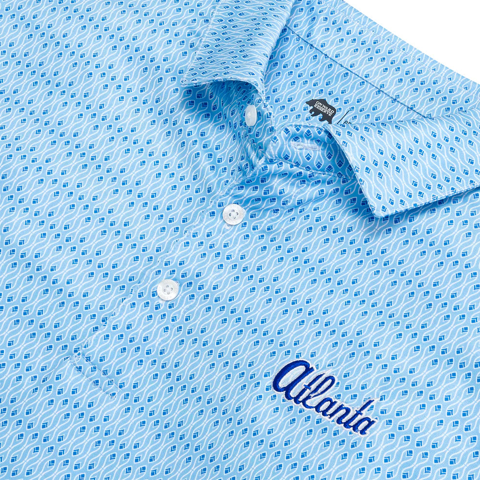 Onward Reserve Atlanta Braves Retro Feather Printed Performance Polo - Sky