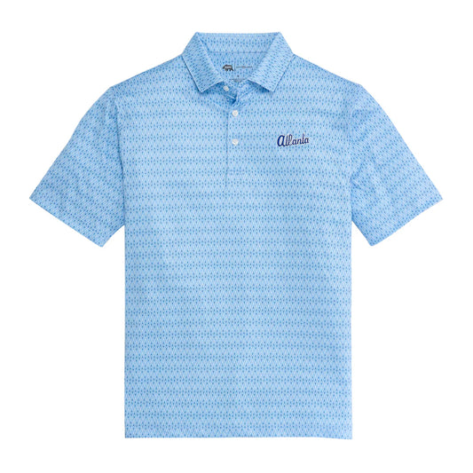 Onward Reserve Atlanta Braves Retro Feather Printed Performance Polo - Sky