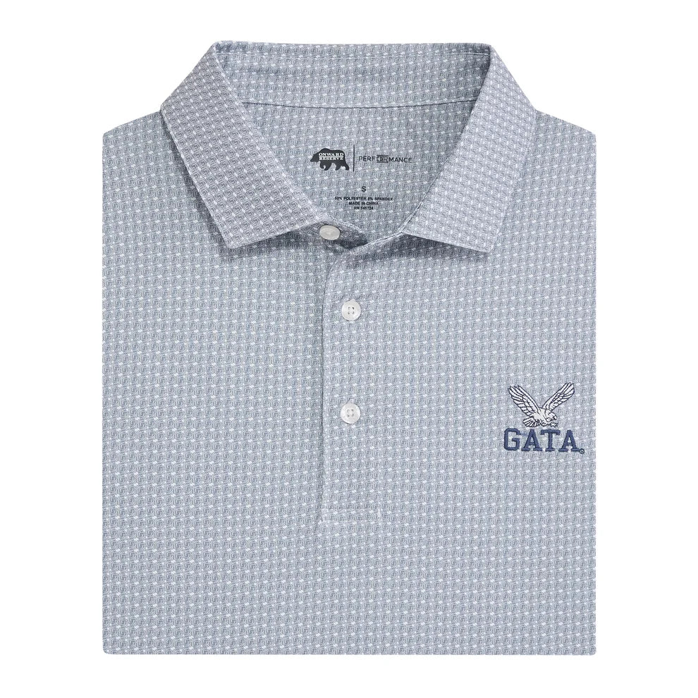 Georgia Southern White GS Printed Performance Polo