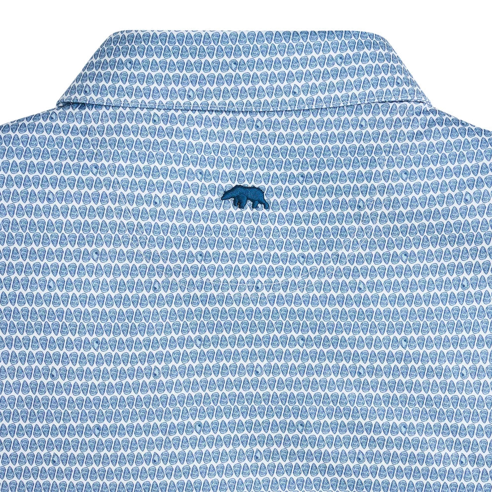 On the Half Shell Printed Performance Polo - Ensign Blue