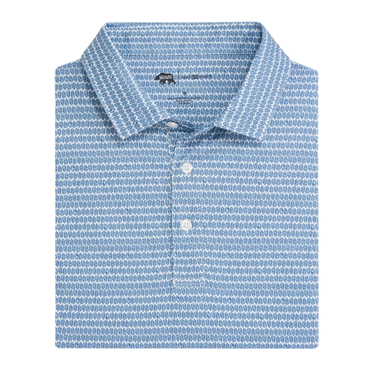 Onward Reserve On the Half Shell Printed Performance Polo - Ensign Blue
