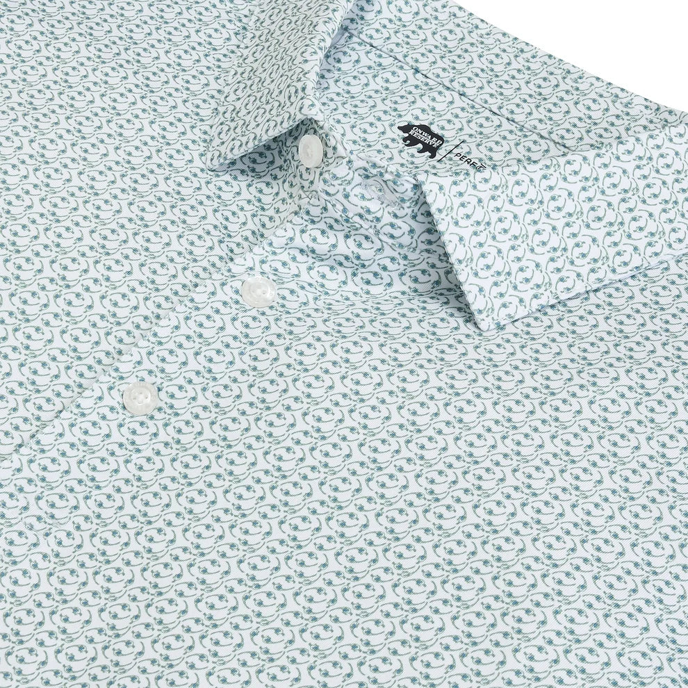 Bevy Printed Performance Polo - Hedge