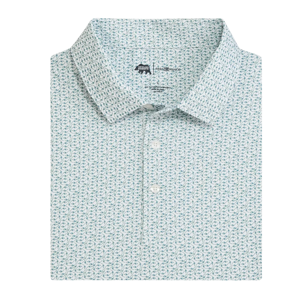 Bevy Printed Performance Polo - Hedge