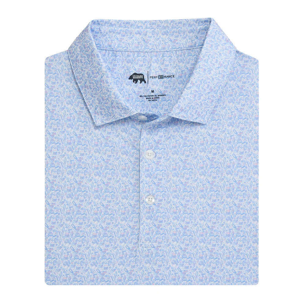 Onward Reserve  Snack Bar Printed Performance Polo - Orchid