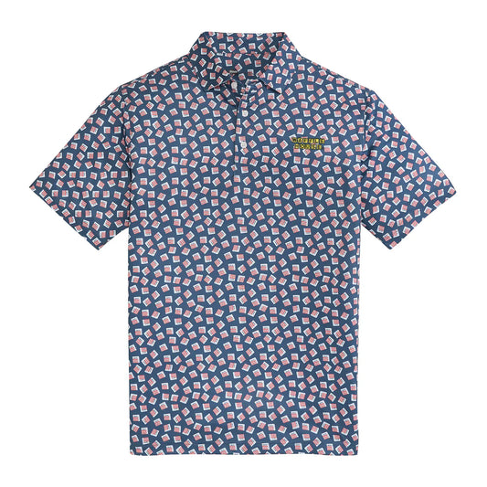Onward Reserve Waffle House Vintage Marquee Printed Performance Polo - Ensign Blue