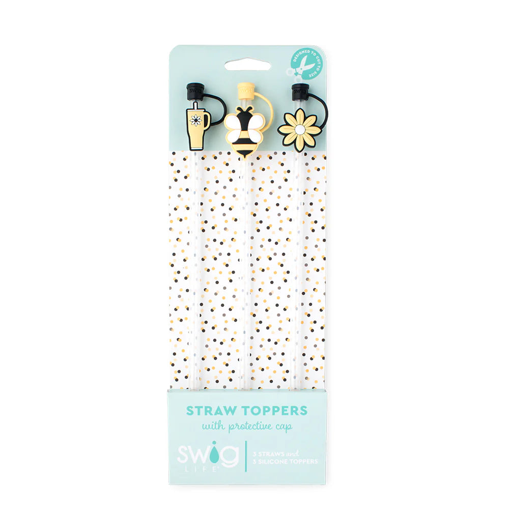 SWIG Busy Bee Straw Topper Set (Set of 4)