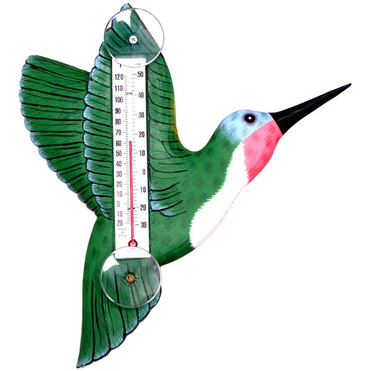 Green Hummingbird Window Thermometer