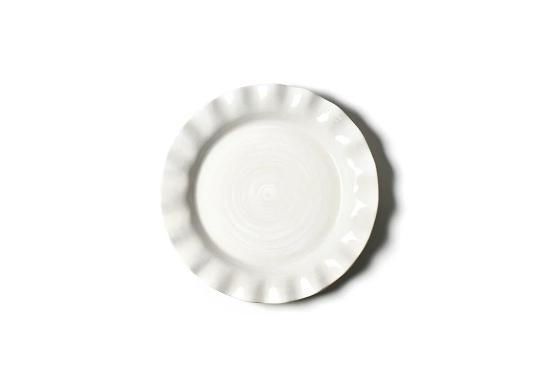 Coton Colors Signature 8 Ruffle Round Salad Plate White