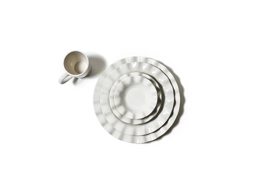 Coton Colors Signature 8 Ruffle Round Salad Plate White