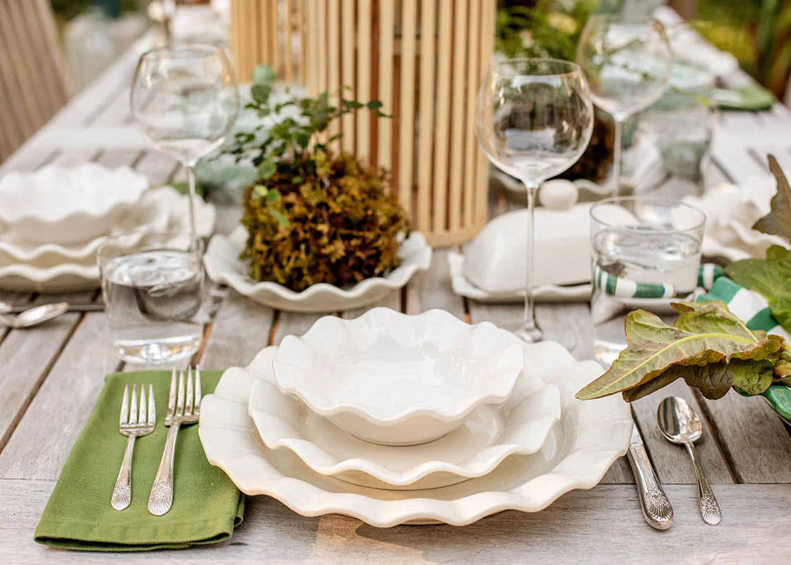 Coton Colors Signature 8 Ruffle Round Salad Plate White