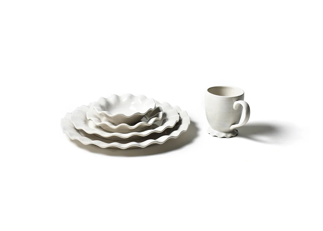 Coton Colors Signature 8 Ruffle Round Salad Plate White