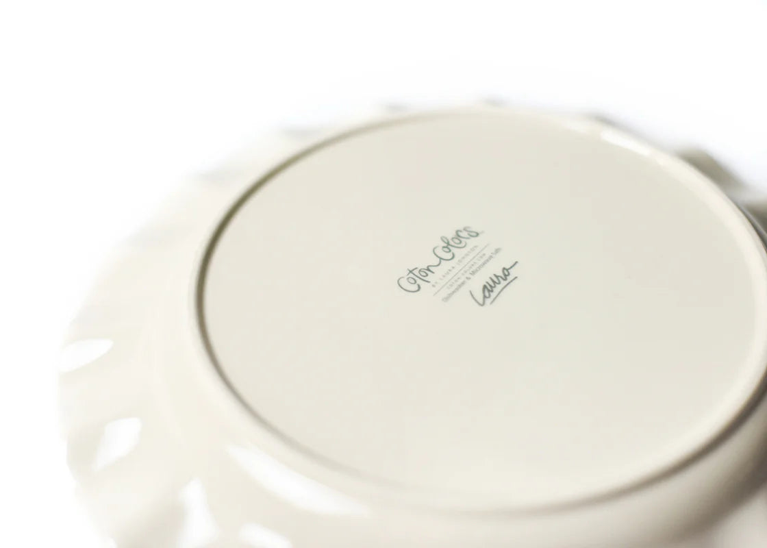 Coton Colors Signature 8 Ruffle Round Salad Plate White