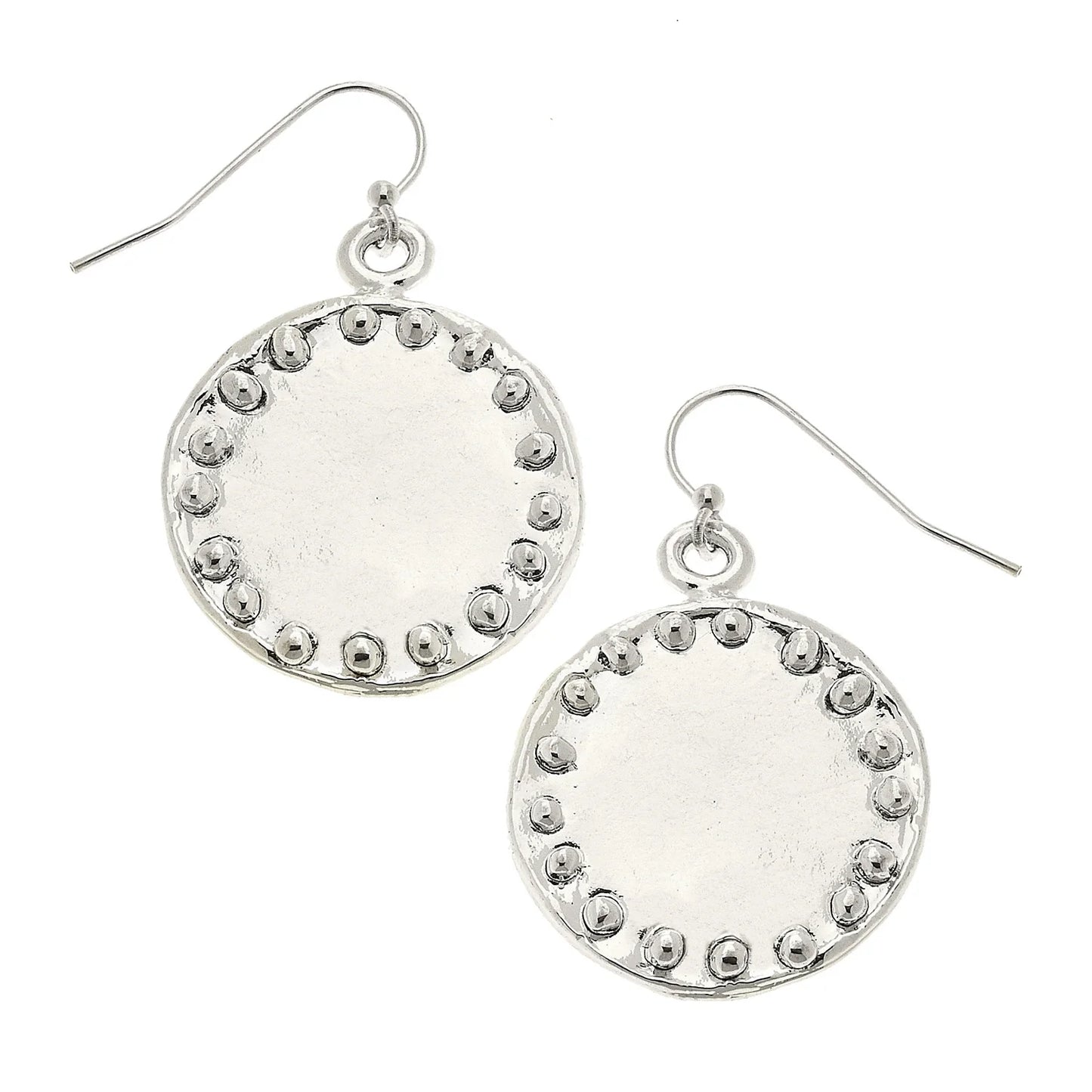 Susan Shaw Handcast Silver Round Dotted Earrings