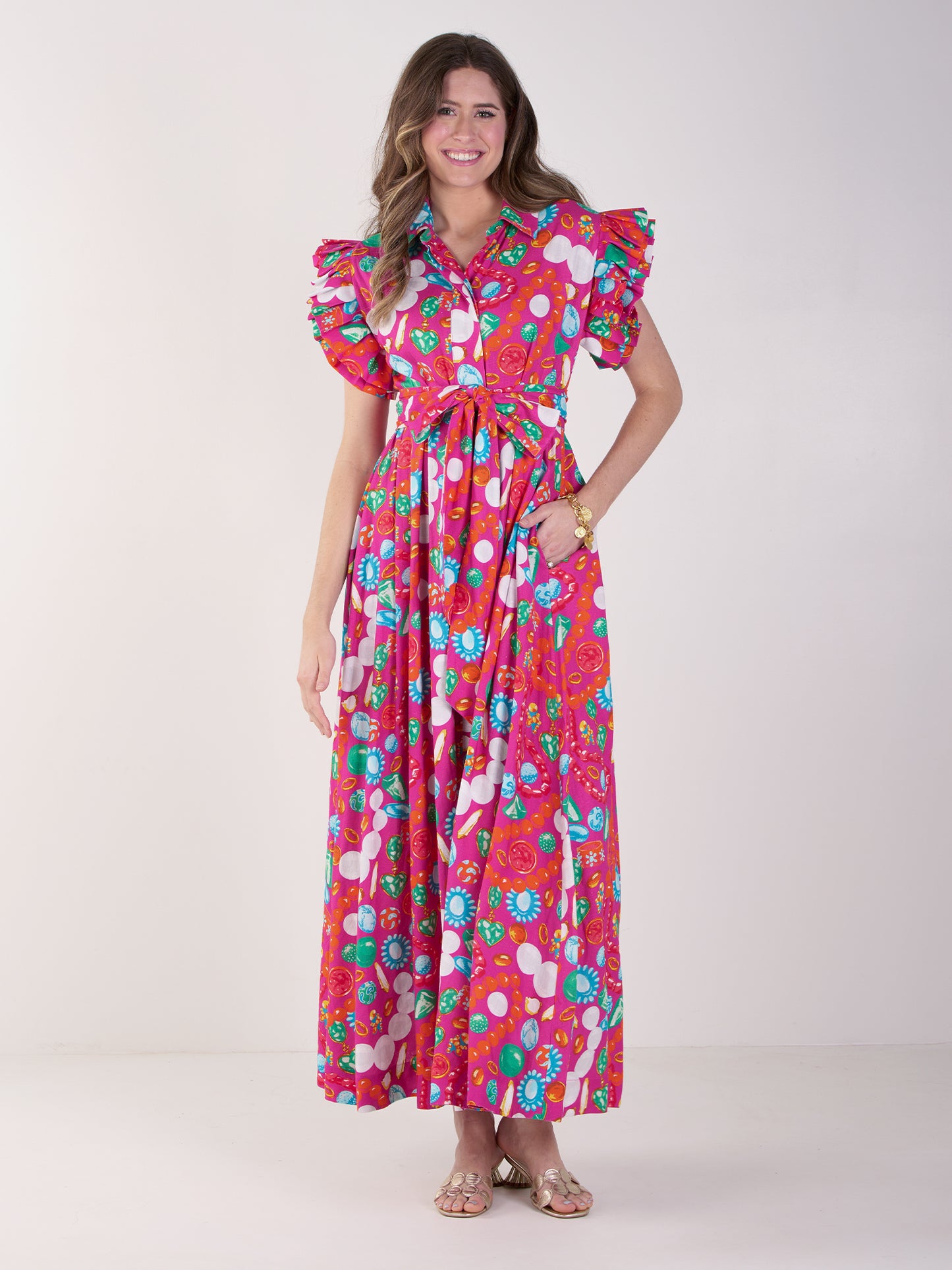 Emily McCarthy Anderson Dress in Jewelry Box Print