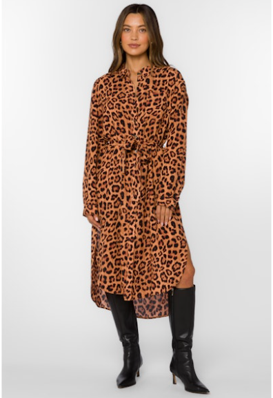 Velvet Heart Azula Midi Dress - Wild Leopard