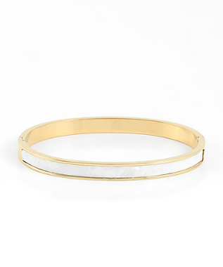 Stainless Steel Bracelet White opal
