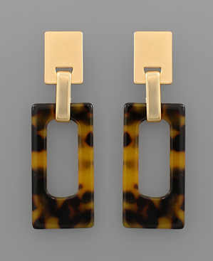 Tortoise Shell Resin Earrings