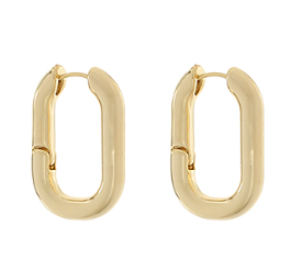 Oval Shape Huggie  Hoops