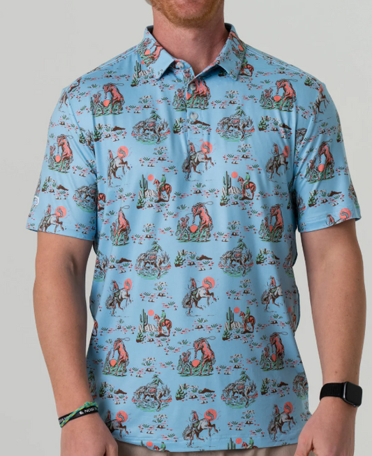 Performance Polo Cowboy Up Blue