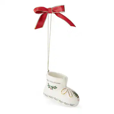Christmas Tree Spode Babys First Christmas Bootie Ornament