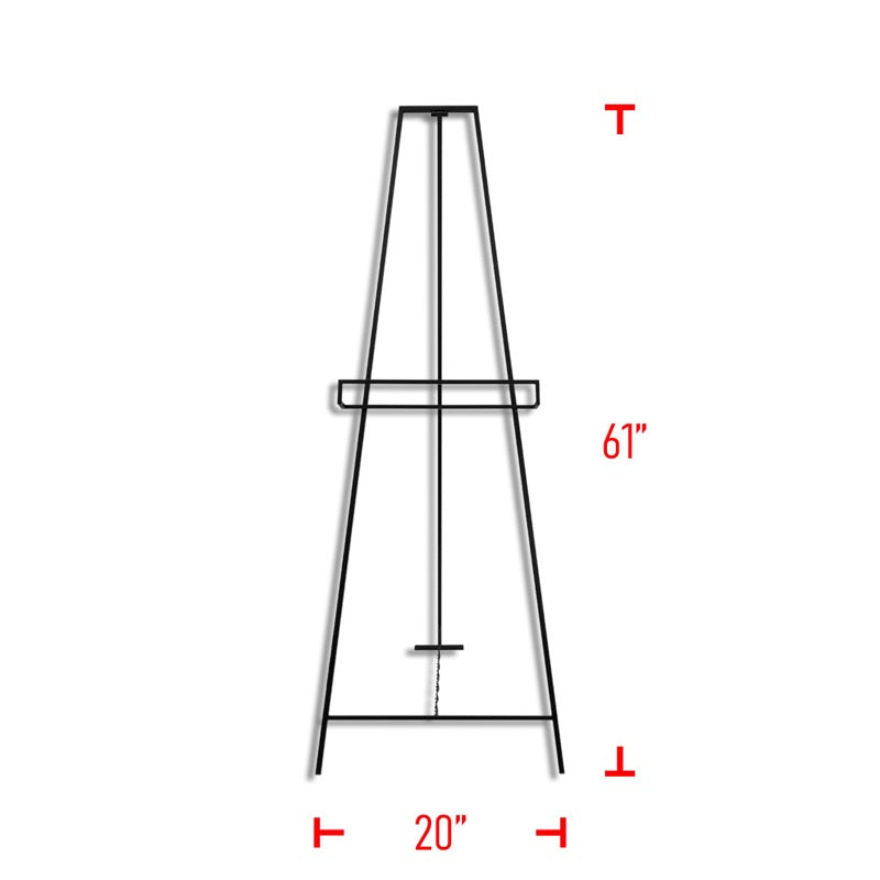 60" Square Black Metal Easel