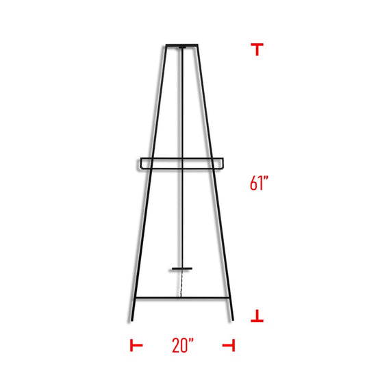 60" Square Black Metal Easel