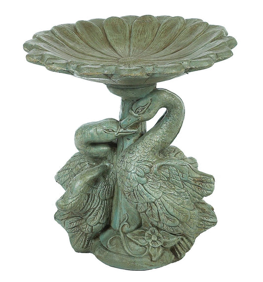 Athens Stonecasting Swan / Gerbera Birdbath