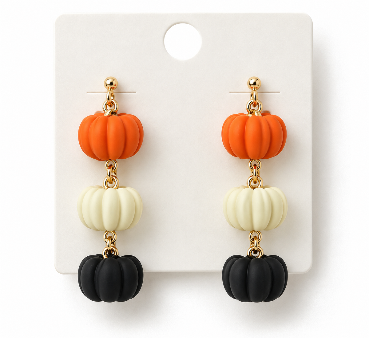 Pumpkin Patch Trio Drop Earrings 🎃🧡