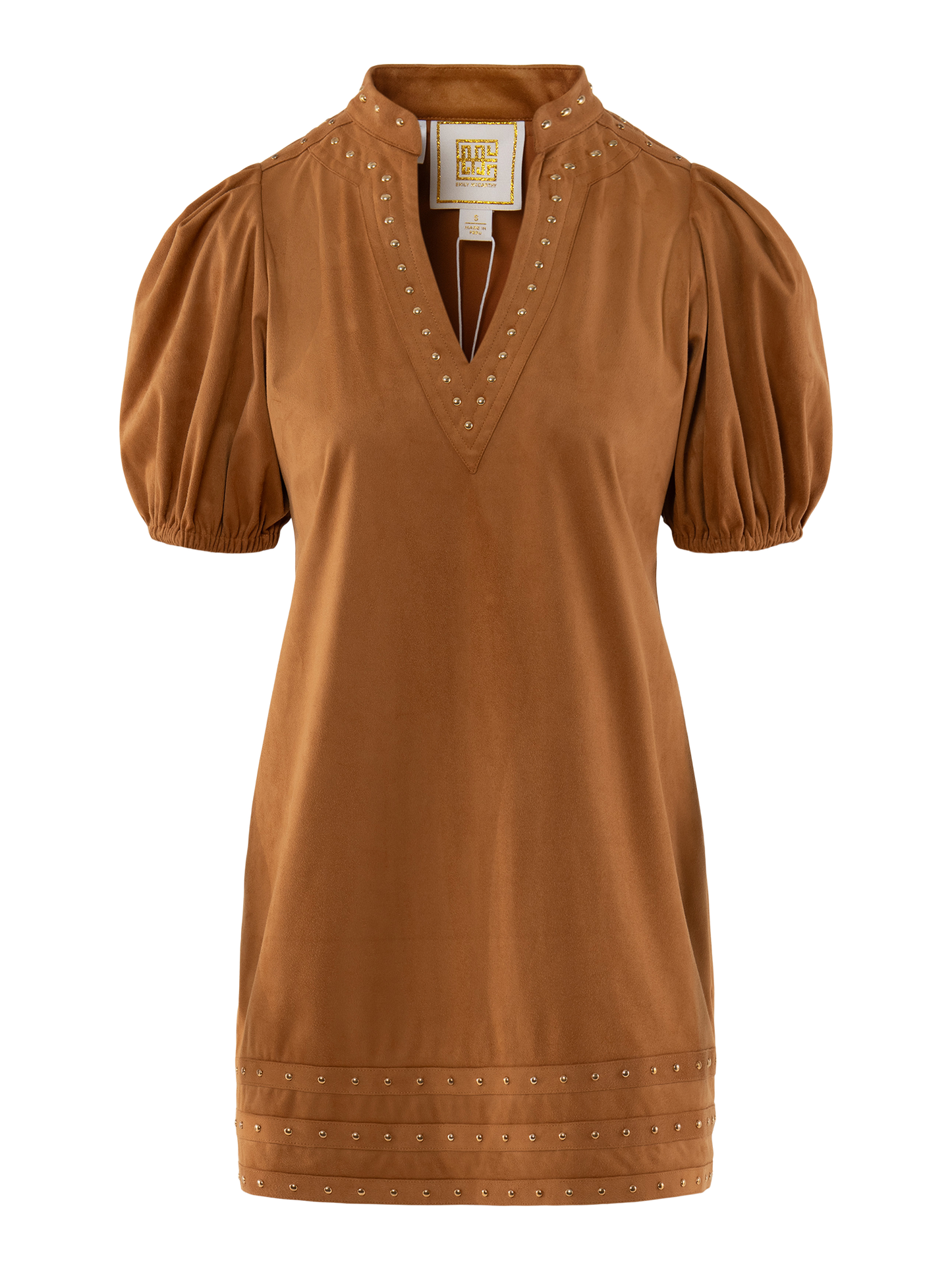 Emily McCarthy Brown Sugar Suede Hampton Mini Dress