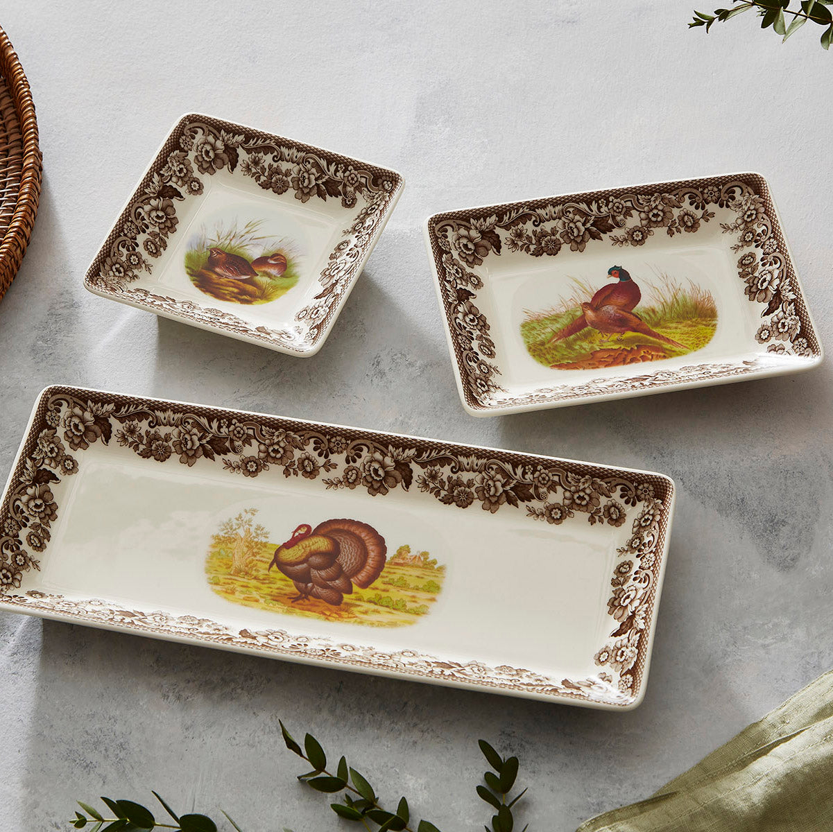 Set of 3 Woodland Nesting Trays