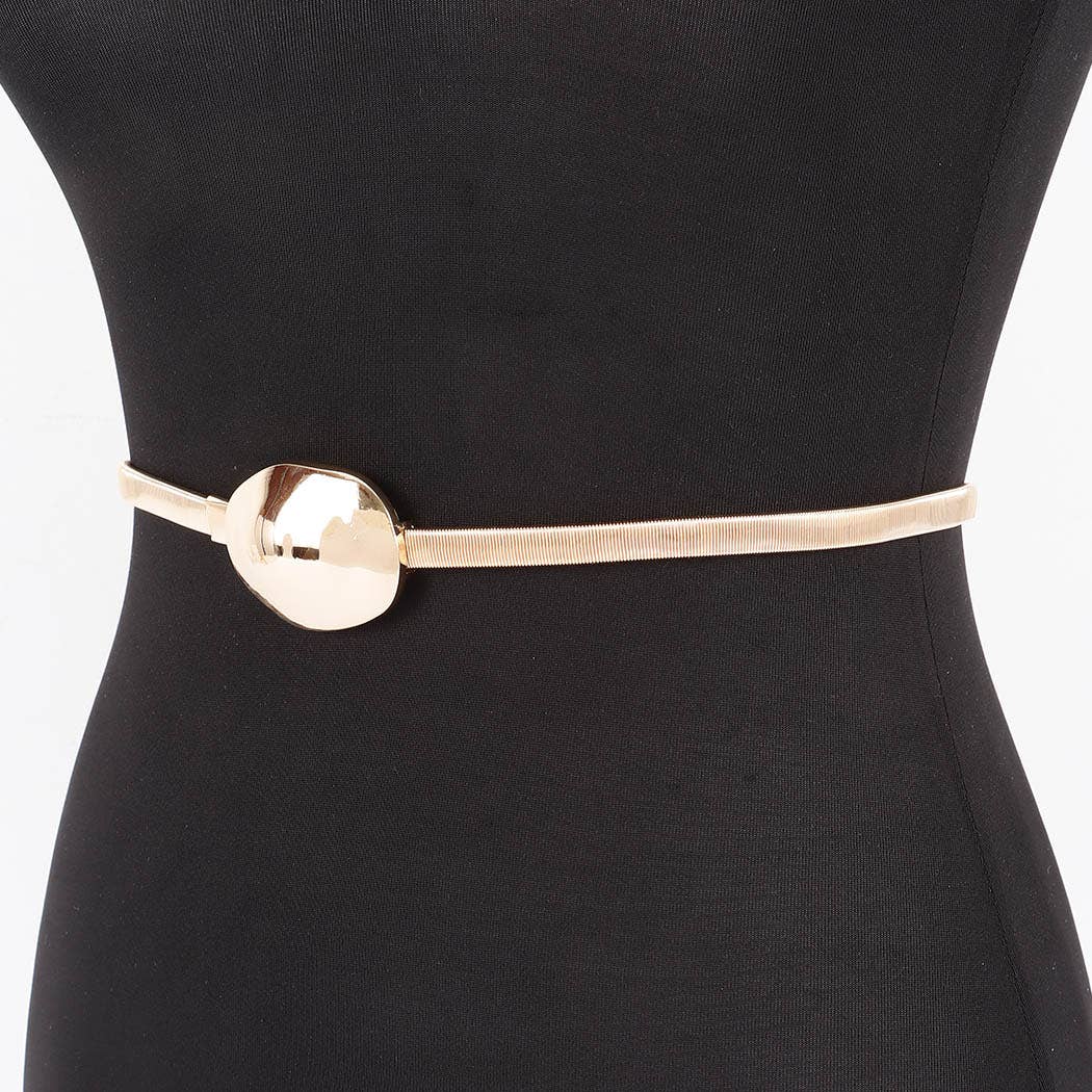 Metal Buckle Wide Spring Belt