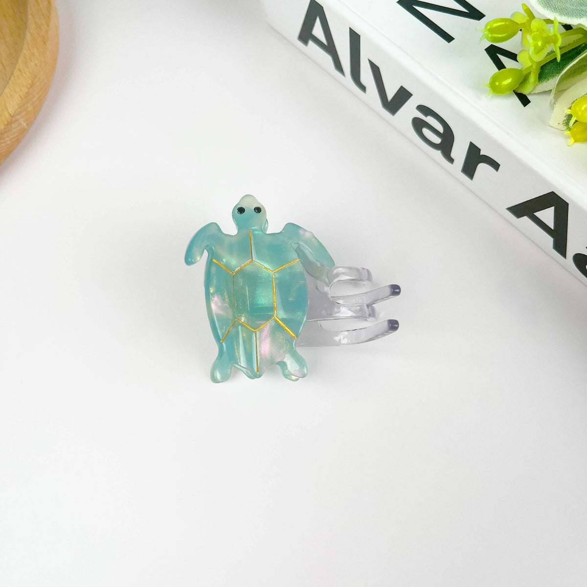 Blue Turtle Claw Clip,Animal Hair Clip