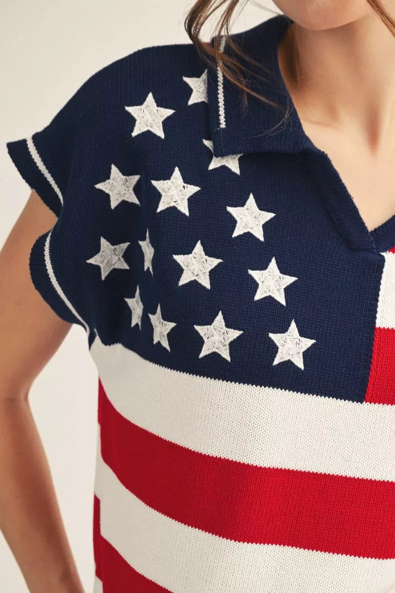 The Liberty Stripe Polo Sweater