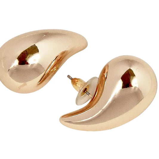 Golden Teardrop Studs