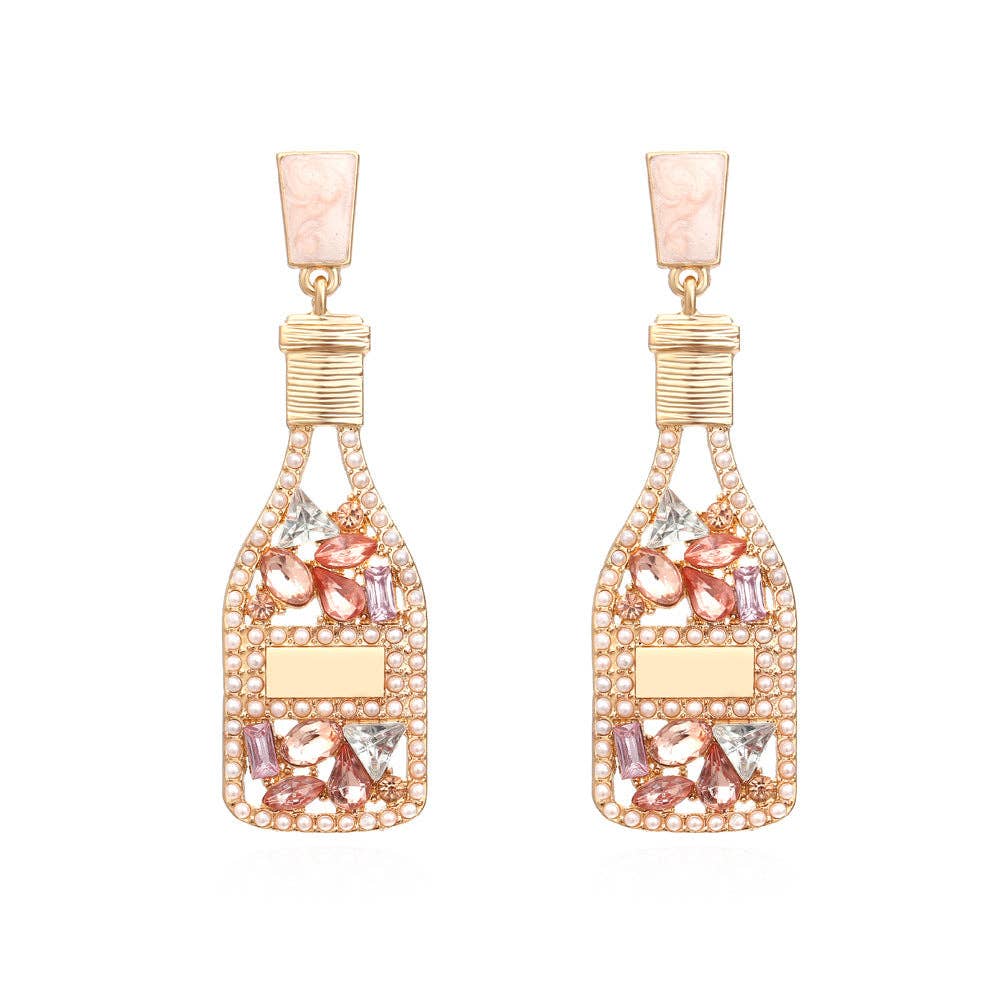 Rhinestone Bottle Stud Earrings